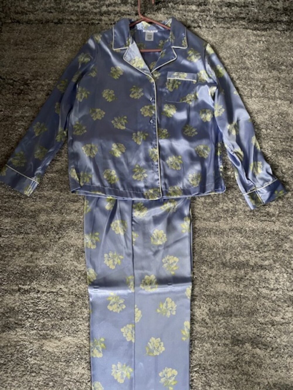 Pink K Two-Piece Pajamas, Lounge Wear, Medium